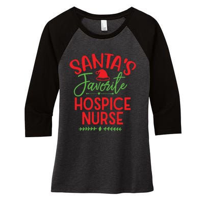 Santas Favorite Hospice Nurse Christmas Cool Women's Tri-Blend 3/4-Sleeve Raglan Shirt