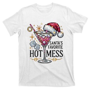 Santas Favorite Hot Mess Funny Margarita T-Shirt