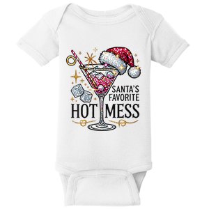 Santas Favorite Hot Mess Funny Margarita Baby Bodysuit