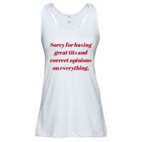 Sorry For Having Great Tits And Correct Opinions On Everything Mug Accent Ladies Essential Flowy Tank