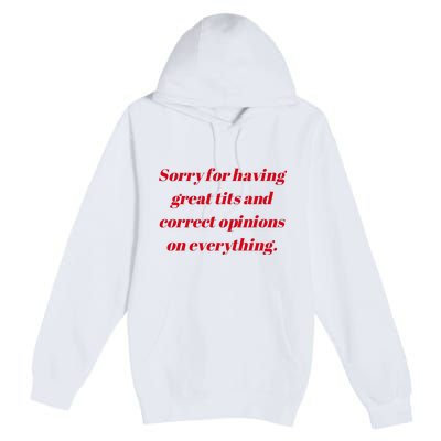 Sorry For Having Great Tits And Correct Opinions On Everything Mug Accent Premium Pullover Hoodie