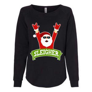 Sleigher Funny Heavy Metal Music Santa Christmas Womens California Wash Sweatshirt