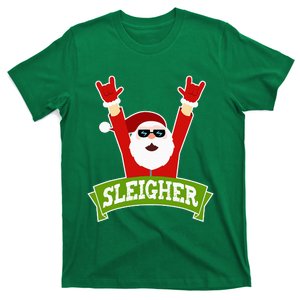 Sleigher Funny Heavy Metal Music Santa Christmas T-Shirt