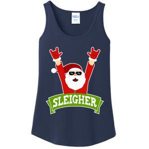 Sleigher Funny Heavy Metal Music Santa Christmas Ladies Essential Tank