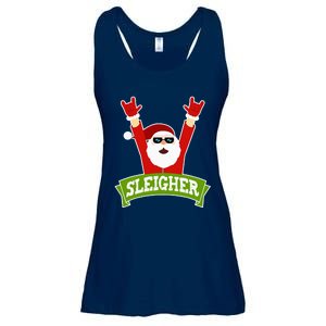 Sleigher Funny Heavy Metal Music Santa Christmas Ladies Essential Flowy Tank