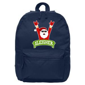 Sleigher Funny Heavy Metal Music Santa Christmas 16 in Basic Backpack