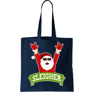 Sleigher Funny Heavy Metal Music Santa Christmas Tote Bag