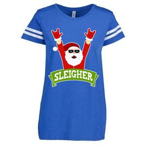 Sleigher Funny Heavy Metal Music Santa Christmas Enza Ladies Jersey Football T-Shirt