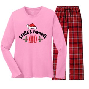 SantaS Favorite Ho Christmas Women's Long Sleeve Flannel Pajama Set 