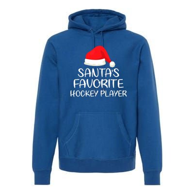 SantaS Favorite Hockey Player Matching Family Xmas Great Gift Premium Hoodie