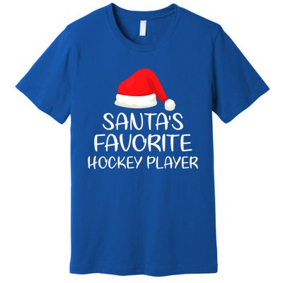 SantaS Favorite Hockey Player Matching Family Xmas Great Gift Premium T-Shirt