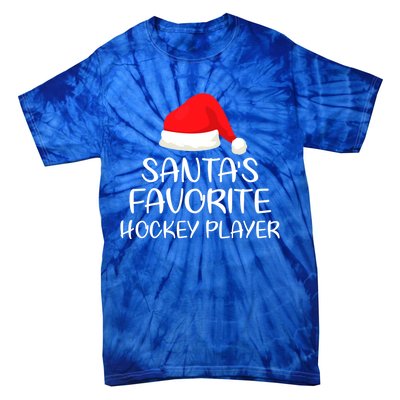 SantaS Favorite Hockey Player Matching Family Xmas Great Gift Tie-Dye T-Shirt