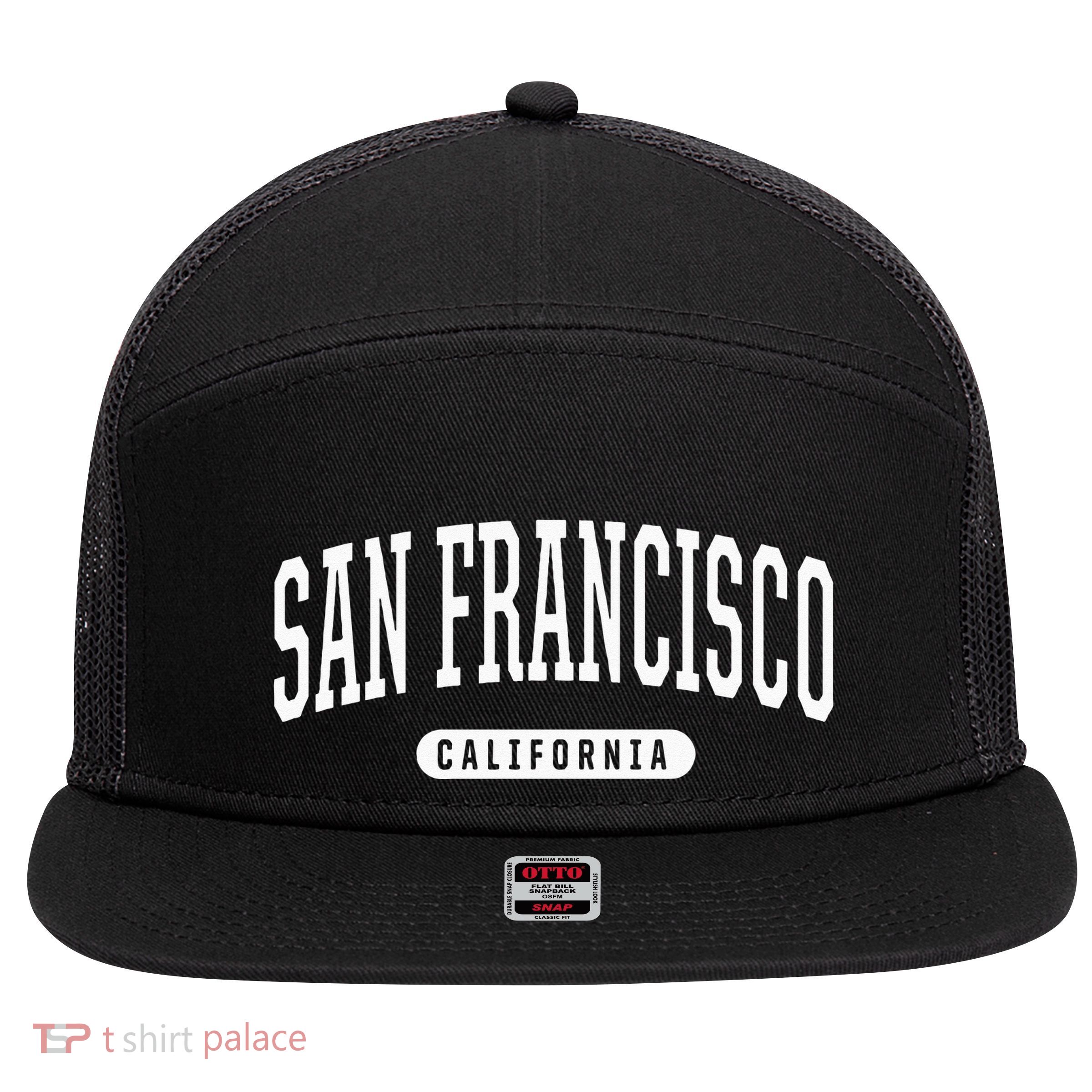 San Francisco Hoodie Swea College University Style 7 Panel Mesh Trucker Snapback Hat