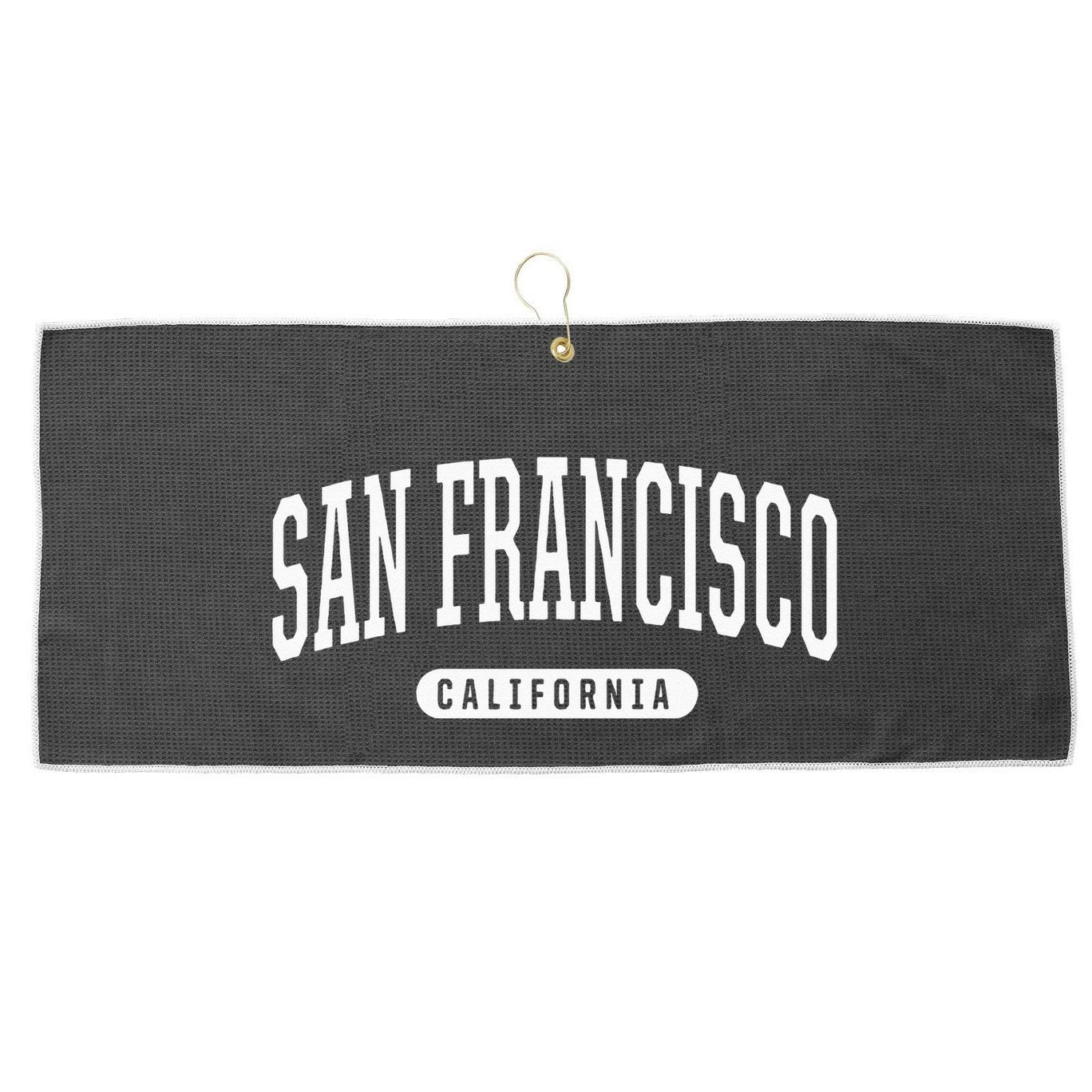 San Francisco Hoodie Swea College University Style Large Microfiber Waffle Golf Towel