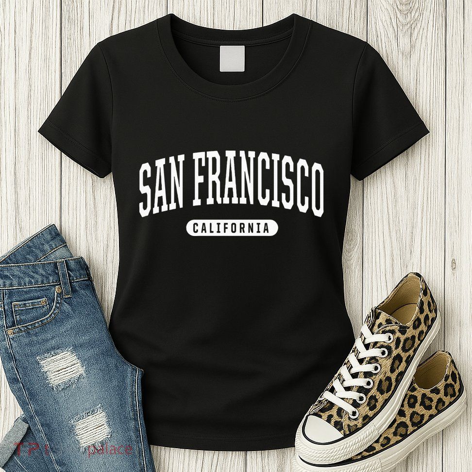 San Francisco Hoodie Swea College University Style Womens T-Shirt