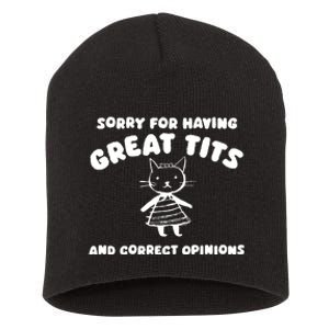 Sorry For Having Great Tits Short Acrylic Beanie