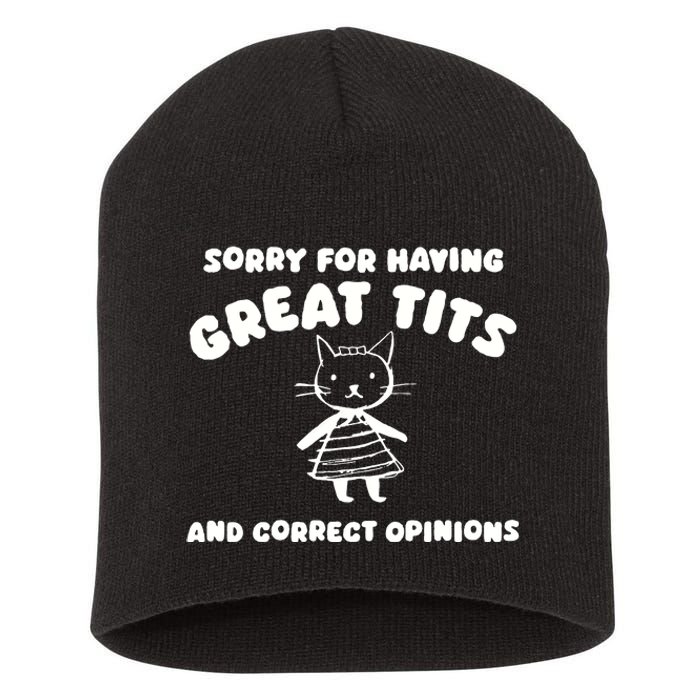 Sorry For Having Great Tits Short Acrylic Beanie