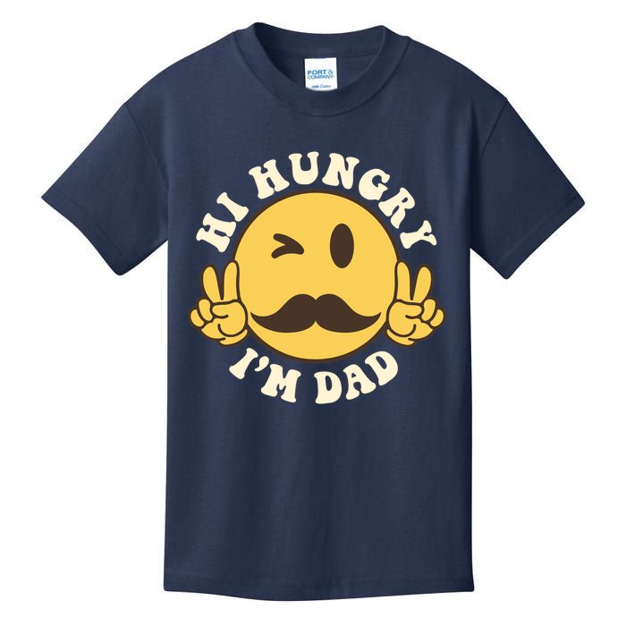 Smile Face Hi Hungry I'm Dad Funny Dad Jokes Father's Day Kids T-Shirt