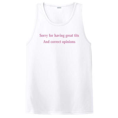 Sorry For Having Great Tits And Correct Opinions Cute Funny PosiCharge Competitor Tank