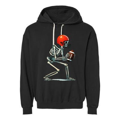 Skeleton Football Halloween Costume Garment-Dyed Fleece Hoodie