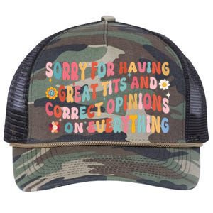 Sorry For Having Great Tits And Correct Opinions On Everything Retro Rope Trucker Hat Cap