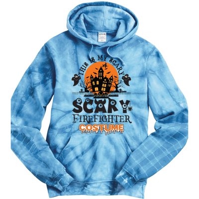 Scary Firefighter Halloween Costume Gift Tie Dye Hoodie