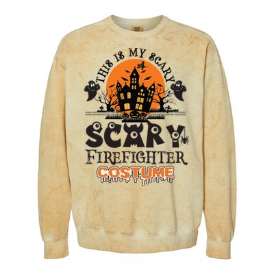 Scary Firefighter Halloween Costume Gift Colorblast Crewneck Sweatshirt