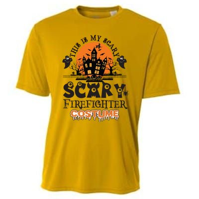 Scary Firefighter Halloween Costume Gift Cooling Performance Crew T-Shirt