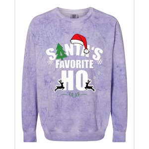 SantaS Favorite Ho Christmas Funny Saying Colorblast Crewneck Sweatshirt