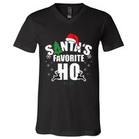 SantaS Favorite Ho Christmas Funny Saying V-Neck T-Shirt