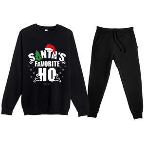 SantaS Favorite Ho Christmas Funny Saying Premium Crewneck Sweatsuit Set