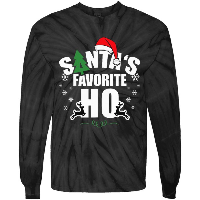 SantaS Favorite Ho Christmas Funny Saying Tie-Dye Long Sleeve Shirt