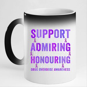 Support Fighters Honouring Taken Drug Overdose Awareness Gift 11oz Black Color Changing Mug