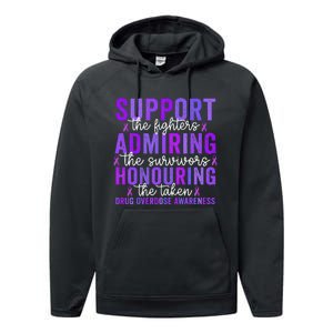 Support Fighters Honouring Taken Drug Overdose Awareness Gift Performance Fleece Hoodie