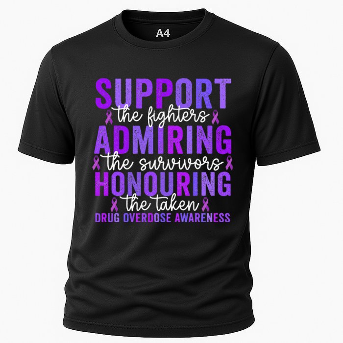 Support Fighters Honouring Taken Drug Overdose Awareness Gift Cooling Performance Crew T-Shirt