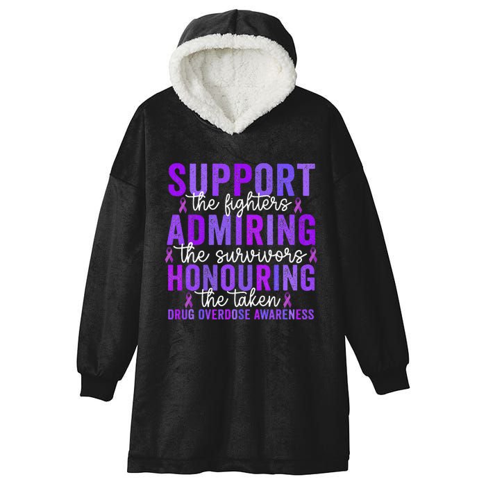 Support Fighters Honouring Taken Drug Overdose Awareness Gift Hooded Wearable Blanket