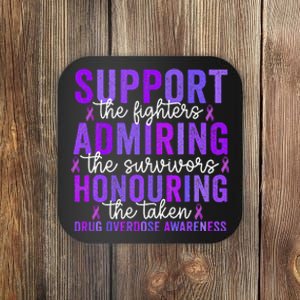 Support Fighters Honouring Taken Drug Overdose Awareness Gift Coaster