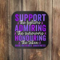 Support Fighters Honouring Taken Drug Overdose Awareness Gift Coaster