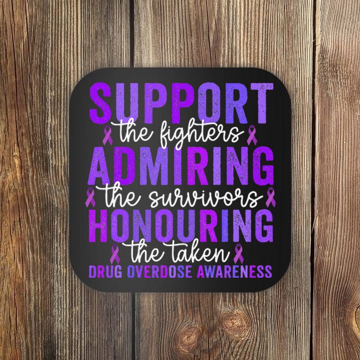 Support Fighters Honouring Taken Drug Overdose Awareness Gift Coaster