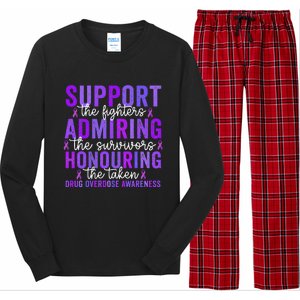 Support Fighters Honouring Taken Drug Overdose Awareness Gift Long Sleeve Pajama Set