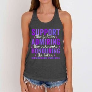 Support Fighters Honouring Taken Drug Overdose Awareness Gift Women's Knotted Racerback Tank