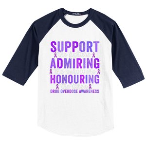 Support Fighters Honouring Taken Drug Overdose Awareness Gift Baseball Sleeve Shirt