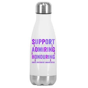 Support Fighters Honouring Taken Drug Overdose Awareness Gift Stainless Steel Insulated Water Bottle