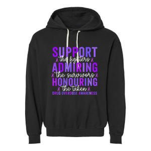 Support Fighters Honouring Taken Drug Overdose Awareness Garment-Dyed Fleece Hoodie