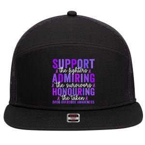 Support Fighters Honouring Taken Drug Overdose Awareness 7 Panel Mesh Trucker Snapback Hat