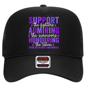 Support Fighters Honouring Taken Drug Overdose Awareness High Crown Mesh Back Trucker Hat