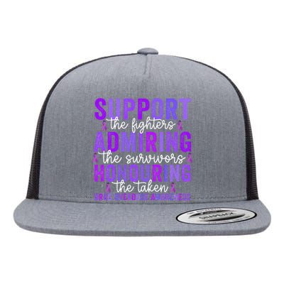 Support Fighters Honouring Taken Drug Overdose Awareness Flat Bill Trucker Hat