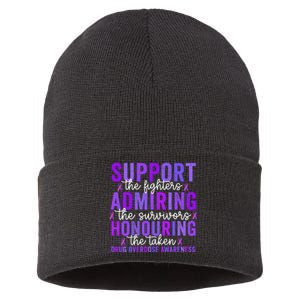 Support Fighters Honouring Taken Drug Overdose Awareness Sustainable Knit Beanie