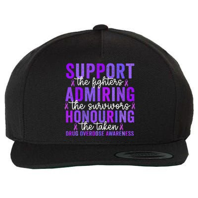 Support Fighters Honouring Taken Drug Overdose Awareness Wool Snapback Cap