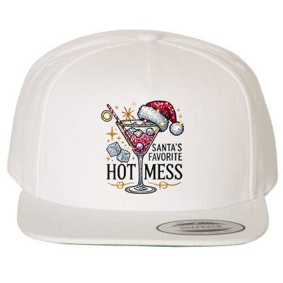 SantaS Favorite Hot Mess Funny Margarita Wool Snapback Cap